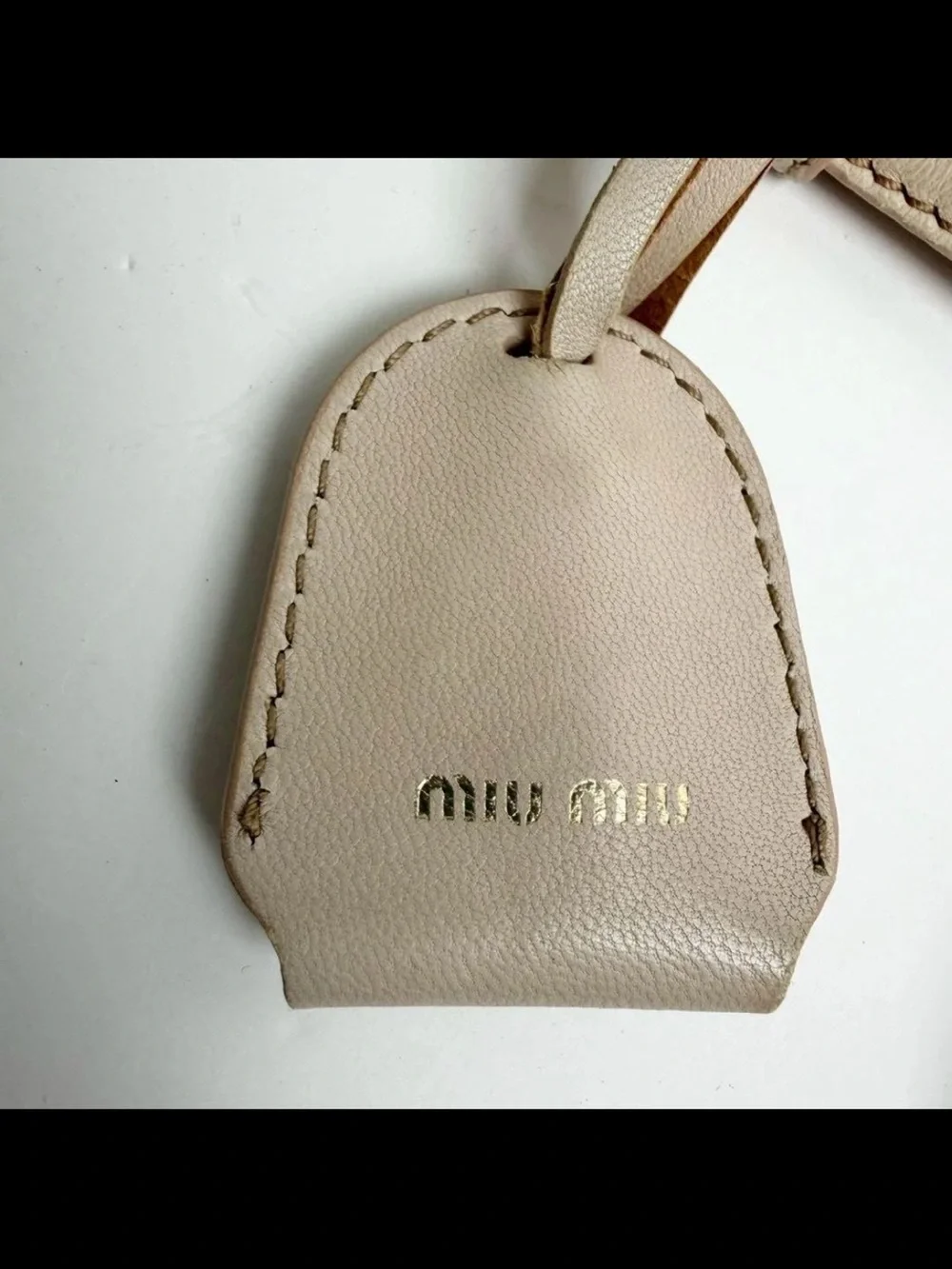 Miu Miu Ivory Leather Braided-Handle Shoulder Bag with Gold Hardware